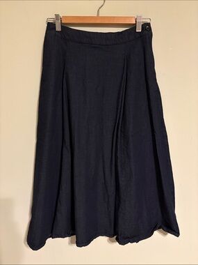 Muji Navy A-Line Midi Skirt